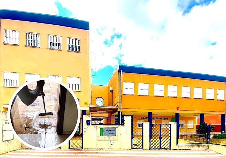 Las fuertes lluvias inundan de nuevo el comedor del Colegio Al-Zawiya de La Zubia